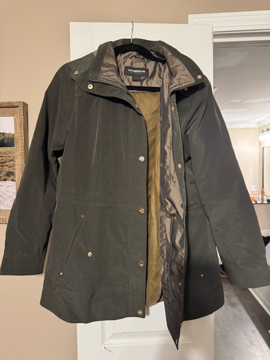 Liz Claiborne Jackets & Blazers - Liz Claiborne Olive Green Trench-Style Women's Jacket